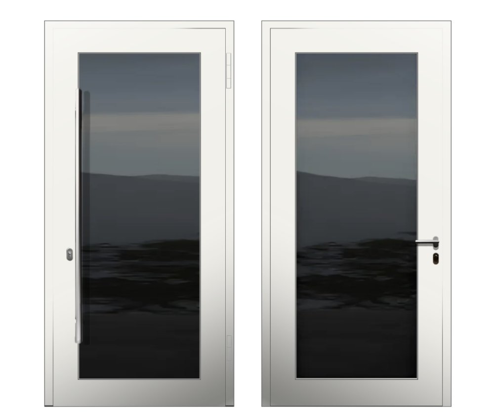 Алюминиевая дверь Стандарт с ручкой-штангой 1170*2250