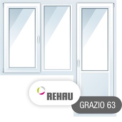 Балконные блоки Rehau Grazio (63 створка) 2000*1400