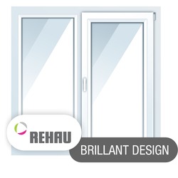 Двухстворчатые окна Rehau Brillant Design 1400*1400