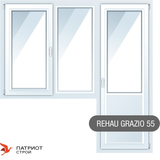 Балконные блоки Rehau Grazio (55 створка) 2000*1400